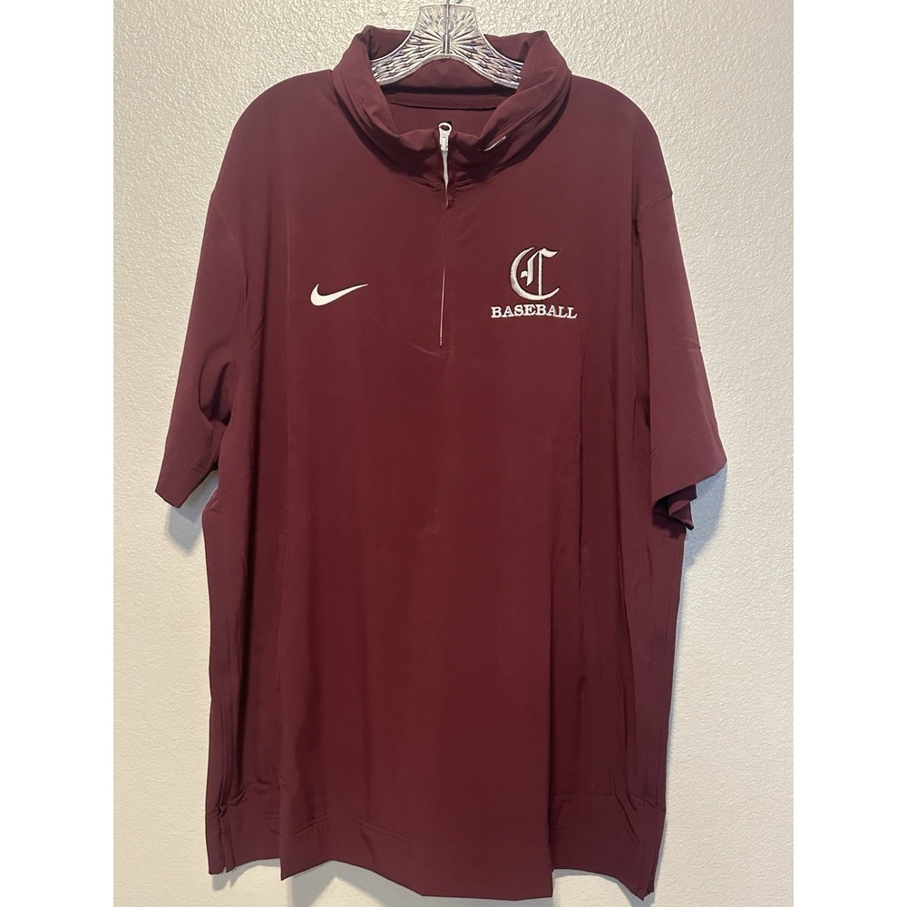NIKE Baseball Coach's Hooded Jacket Maroon Men's XL FJ9548-669 NWT Colleyville? - Picture 2 of 6